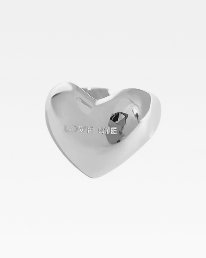 Love Me Yazılı Kalın Kalp Yüzük