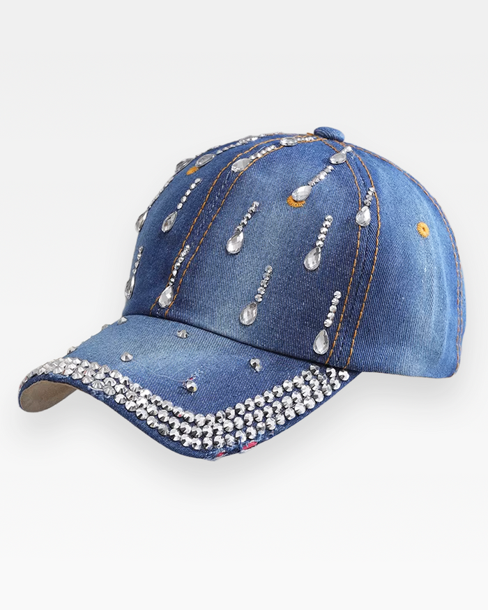 Taş Sarkıtlı Denim Beyzbol Şapkası