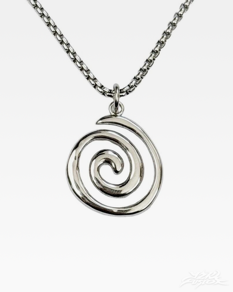 Spiral Uçlu Gümüş Kolye