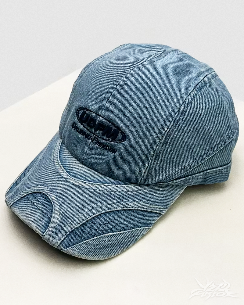 Logo İşlemeli Yıkanmış Denim Şapka